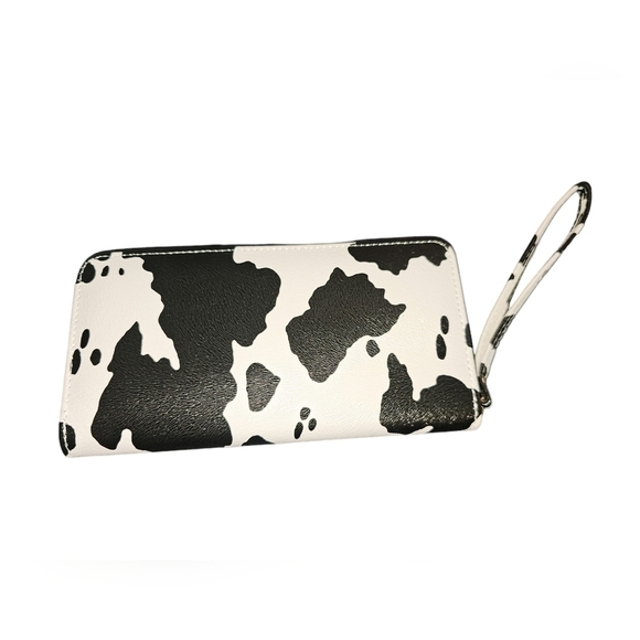 Cow Print Wallet White - Picture 2 of 3